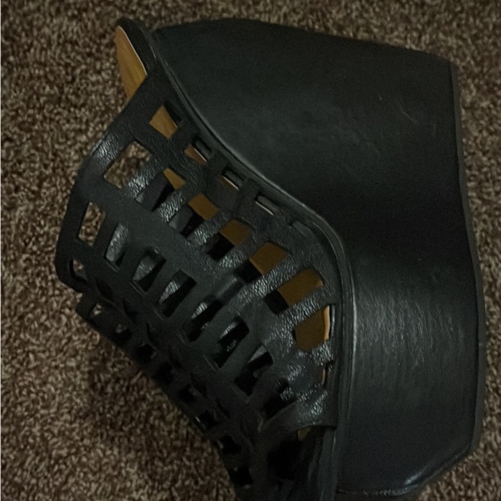 Jeffrey Campbell Cage Platform wedge Sandals 9.5